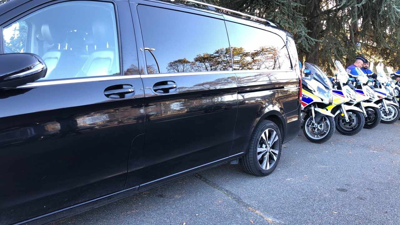 VIP Protection Motorcycle Convoy Mercedes